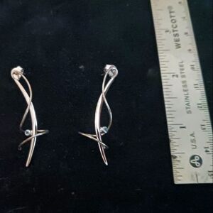 Silver topaz drop earrings for pierced ears